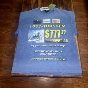 Triple 7's Men's Blue Graphic T-Shirt